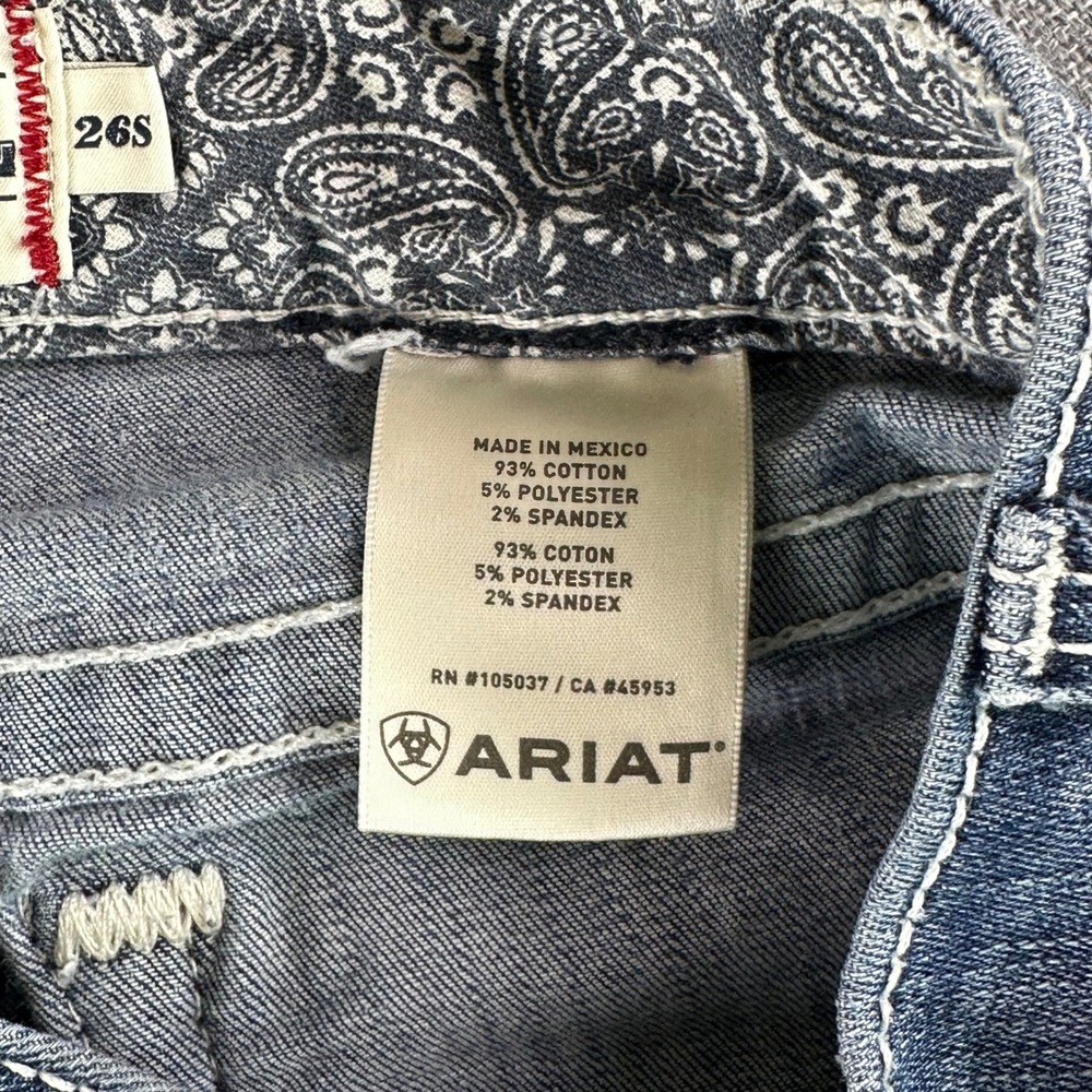 Ariat Jeans Womens 26S R.E.A.L. Denim Blue Bootcut Contrast Stitch Stretch - Picture 5 of 12